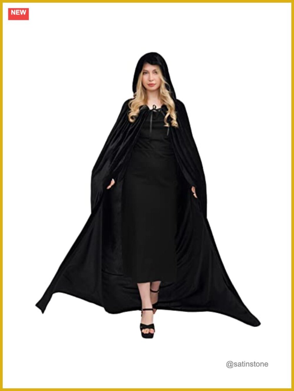 Velvet Hooded Cape Full Length Cosplay Costume Cloak